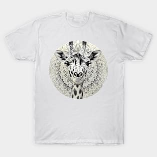 Mandala - Giraffe B&W T-Shirt